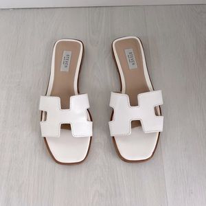 Steven by Steve Madden Haydn White Leather Sandal, 7.5